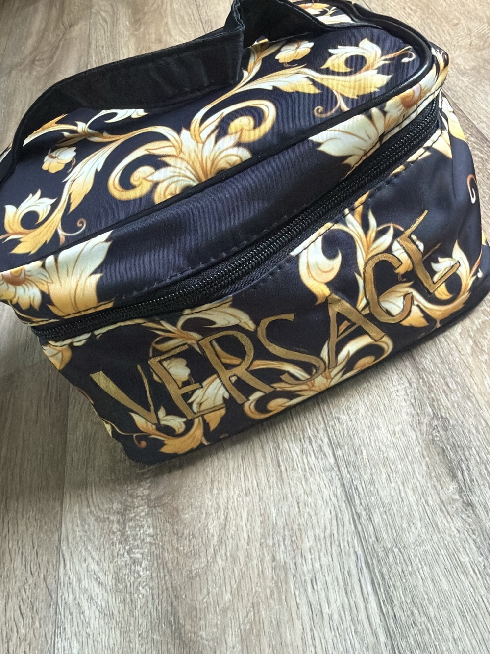 Inspired by Versace Black & Gold Print hand Bag